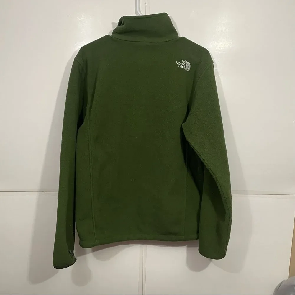 The North Face Olive Green Fleece Full Zip Jacket